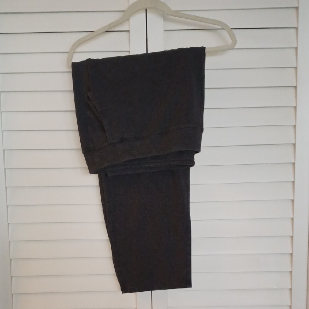 Denim &Co Active Petite 3X Charcoal Heathered Yoga Style Pants w/ Pockets